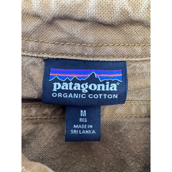 Patagonia Organic Cotton Work Shirt Men's SZ Medium Brown Long Sleeve Button Up - Picture 3 of 4